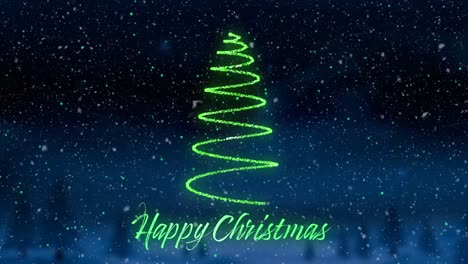 Happy-Christmas-and-Christmas-tree-in-green