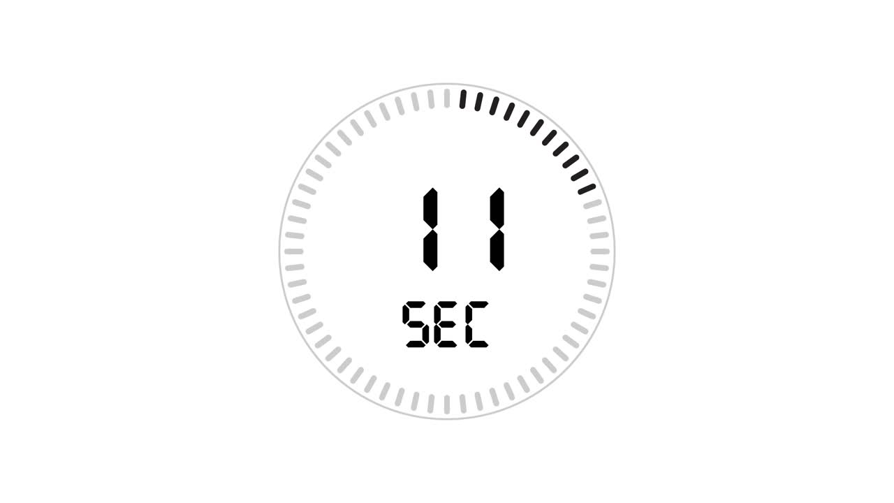 Digital countdown timer with circular progress bar on white background