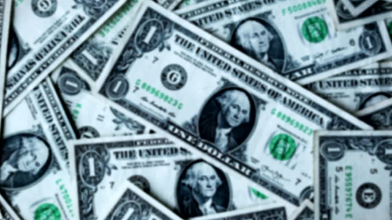 4K Én amerikansk dollar seddel animasjon|Loopbar
