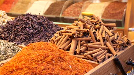 colorful spices and herbs at a turkish market