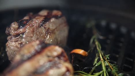 grilled steaks on a bbq