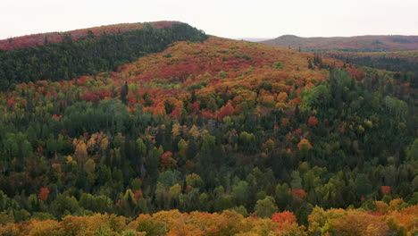 pan of hill in autumn with beautiful fall colors