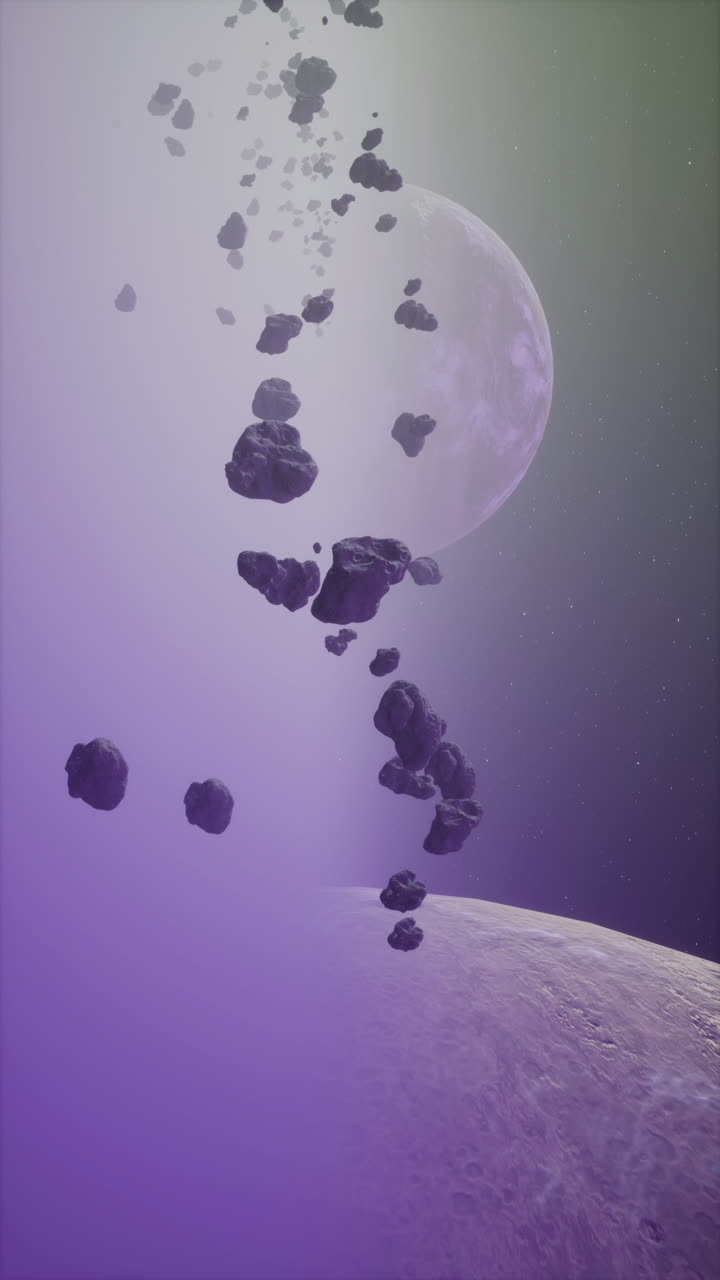 una hermosa representación del espacio con planetas, estrellas y asteroides