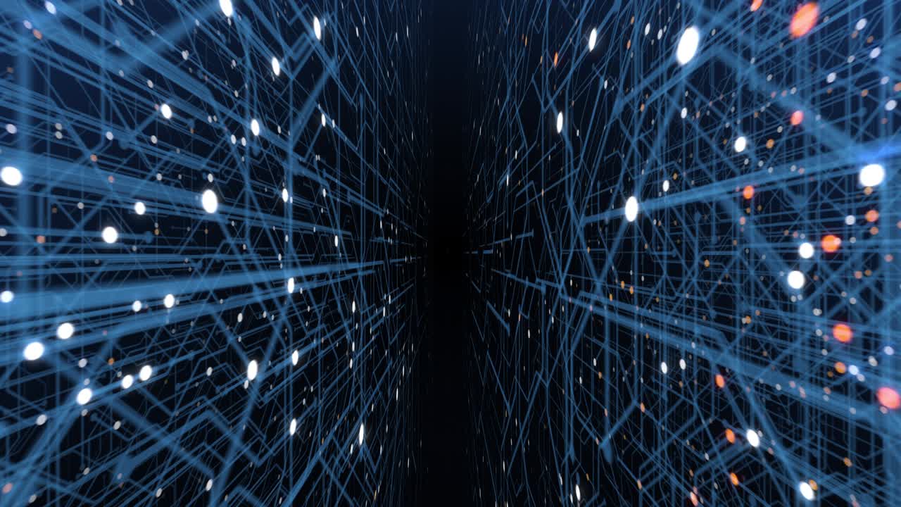 4K seamless loop of print circuit technology cyber and futuristic concept. Circuit Board with moving electrons. CPU processing Data. Futuristic HUD technology Screen Data animation.