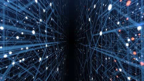 4K seamless loop of print circuit technology cyber and futuristic concept. Circuit Board with moving electrons. CPU processing Data. Futuristic HUD technology Screen Data animation.