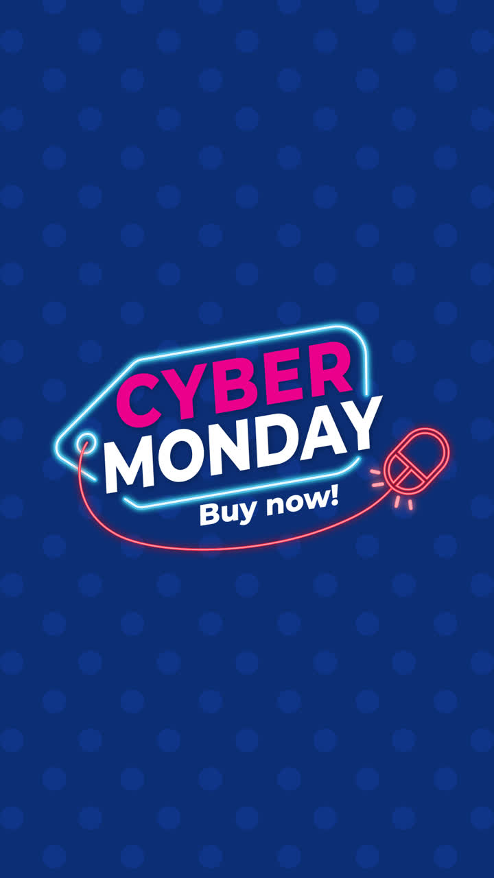 una animación de un concepto de cyber monday que te hace comprar ahora
