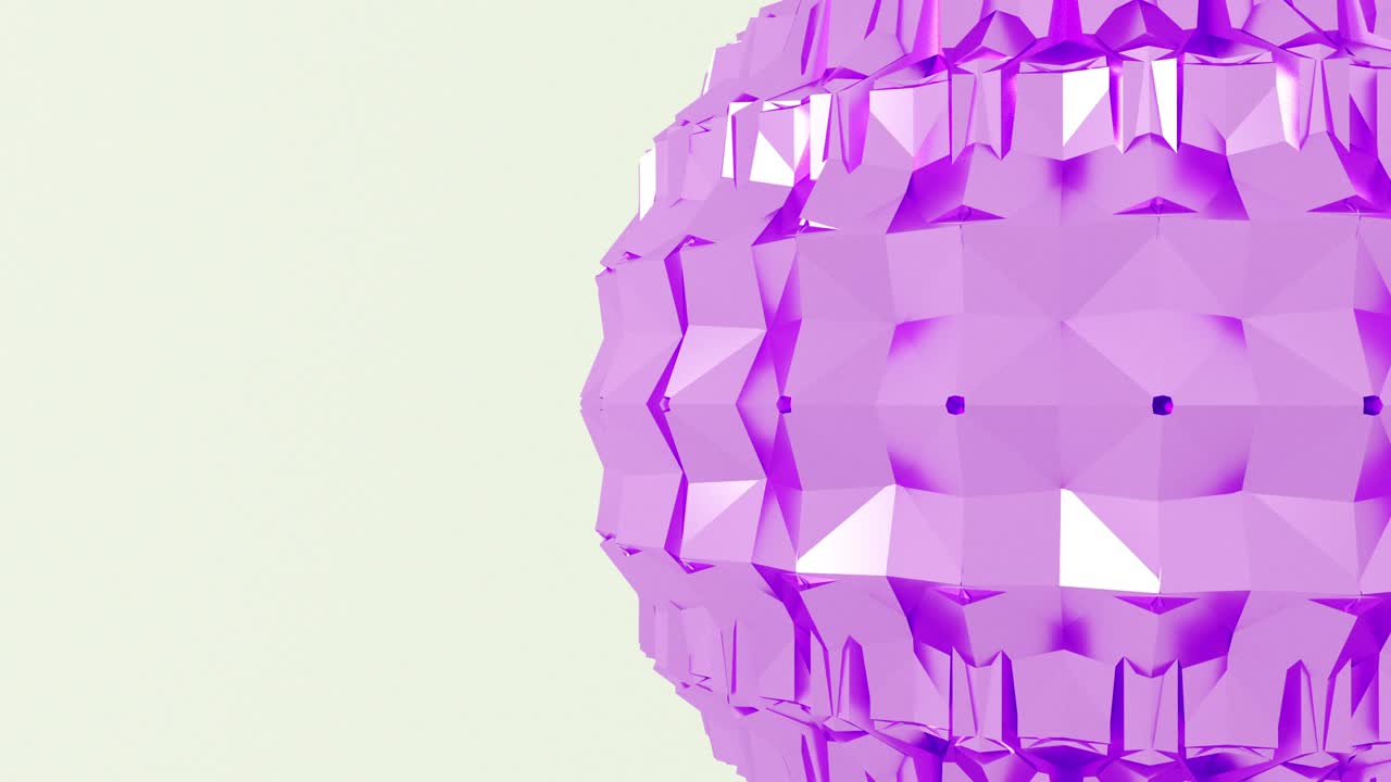 abstract 3d formas de metal hexágono animación de la esfera. 4k render de imágenes de bucle. conjunto de diferentes colores pastel.