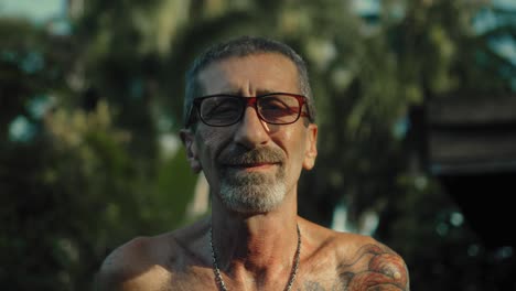 older man portrait outdoors