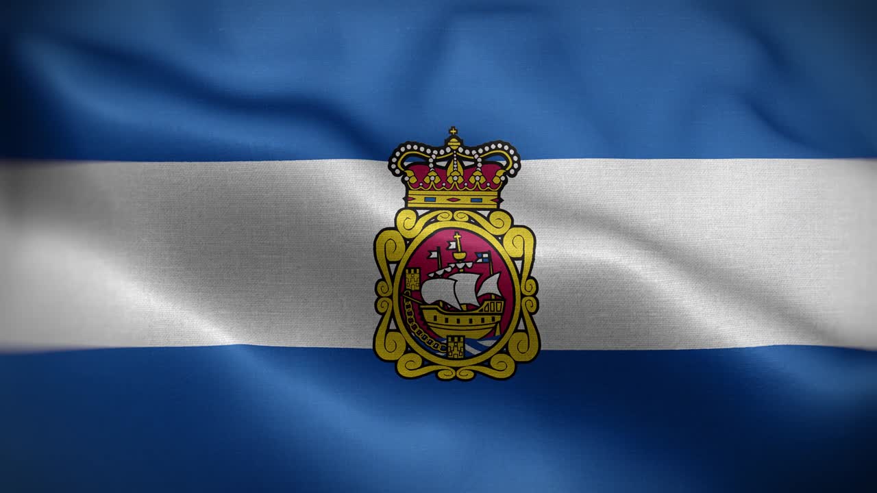 Aviles Spain Flag Loop Background 4K