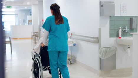 woman, doctor and patient in wheelchair