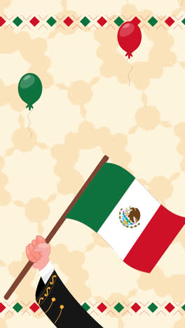 motion graphic of hand drawn flag mexico constitution day