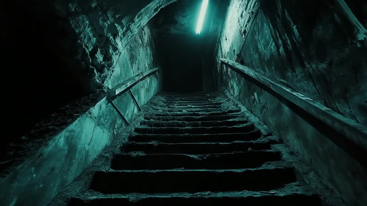 Dark and Abandoned Stairway to a Basement