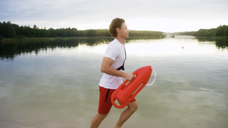 male lifeguard at the beach