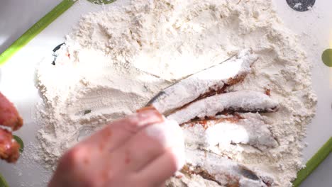 coat the sardines in flour to fry them