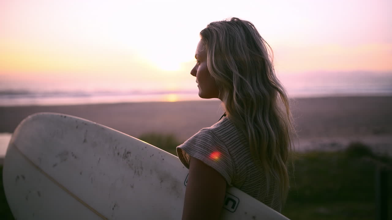She's ready to surf away into the sunset