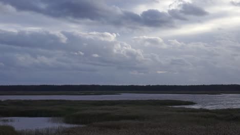 cloudy sky over the lake from birdwatching tower