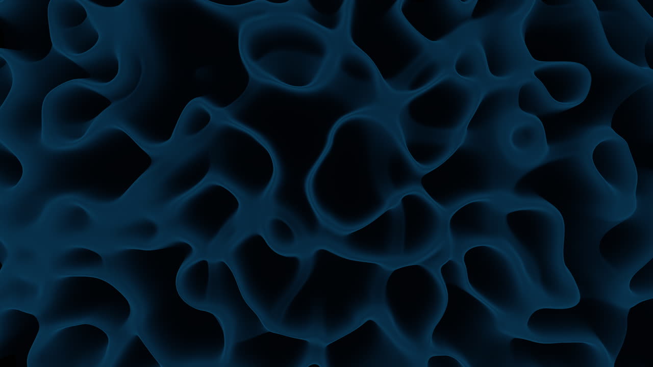 Abstract dark blue organic fluid surface background with soft depth and shadows