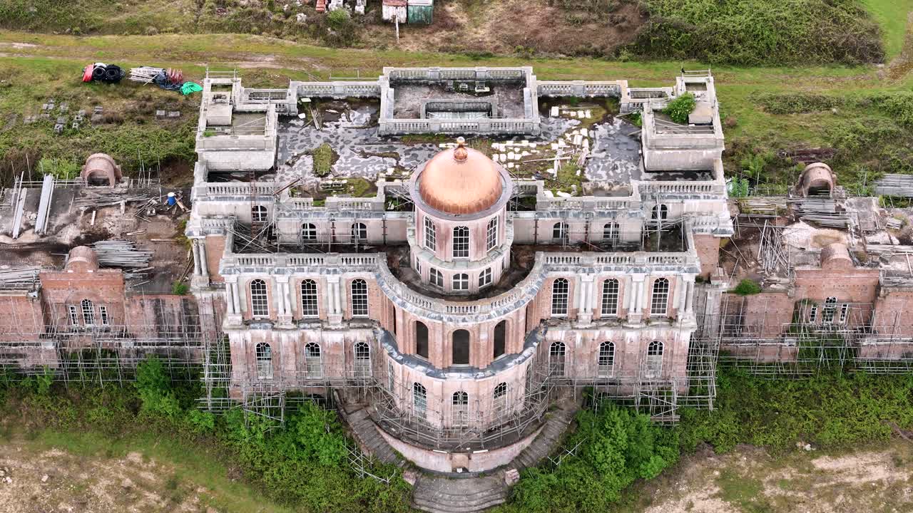 Amazing, Abandoned Hamilton Palace Mansion Estate in Uckfield, Aerial