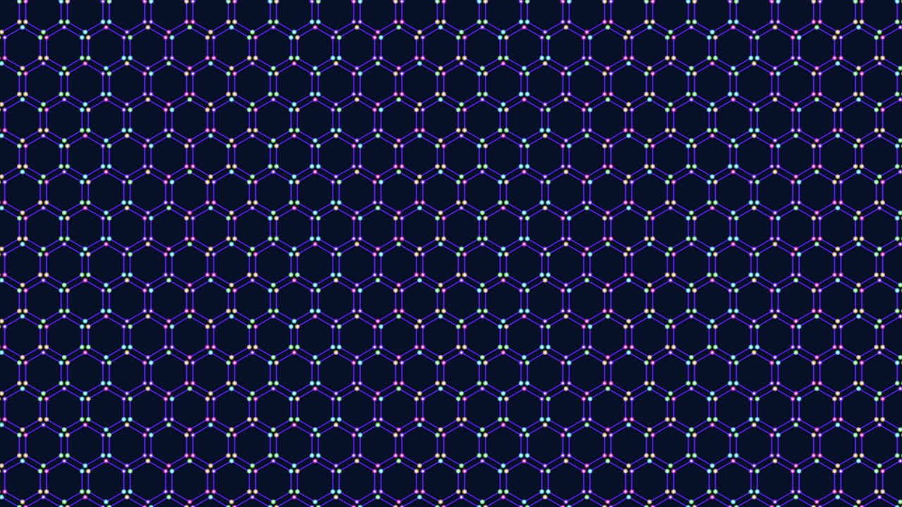 mesmerizante cuadrícula de círculos negros y púrpuras superpuestos
