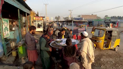 rice vendor's stand in the afghan bazaar