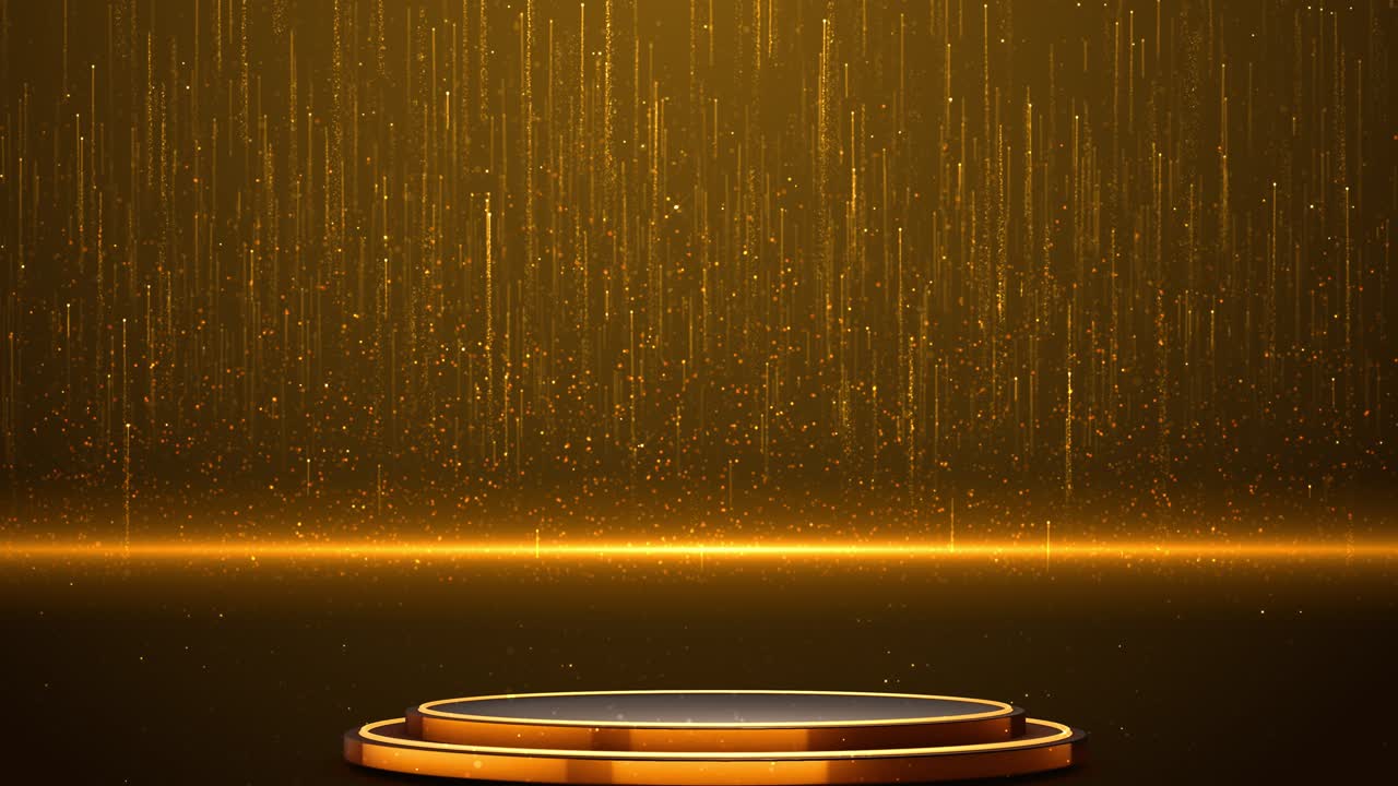 Gold podium for product presentation abstract empty golden award platform anniversary golden