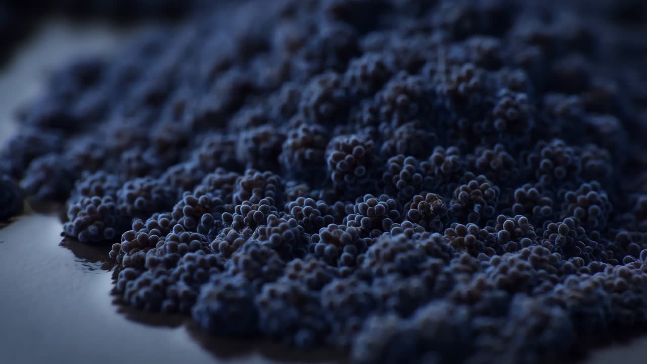 Close-up of Dark Blue Granular or Cellular Surface