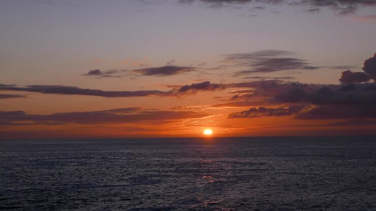 Sunset over the sea. Cornwall. England
