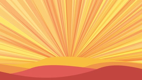 abstract design of sunburst useful in motion banner design. animated orange illustration. radial pattern with waves.