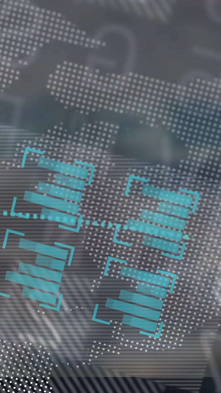 Digital world map with data processing and battery icons overlay animation