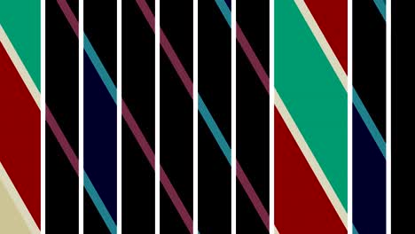 two 2d color bars that move and oscillate, anchor point in the center and cover the whole background, composed of different colored stripes.