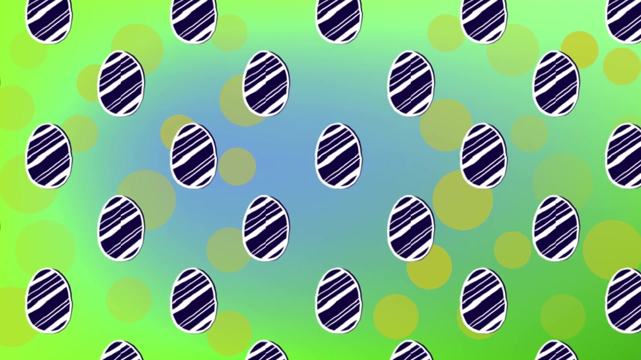 Animation of easter eggs on green background