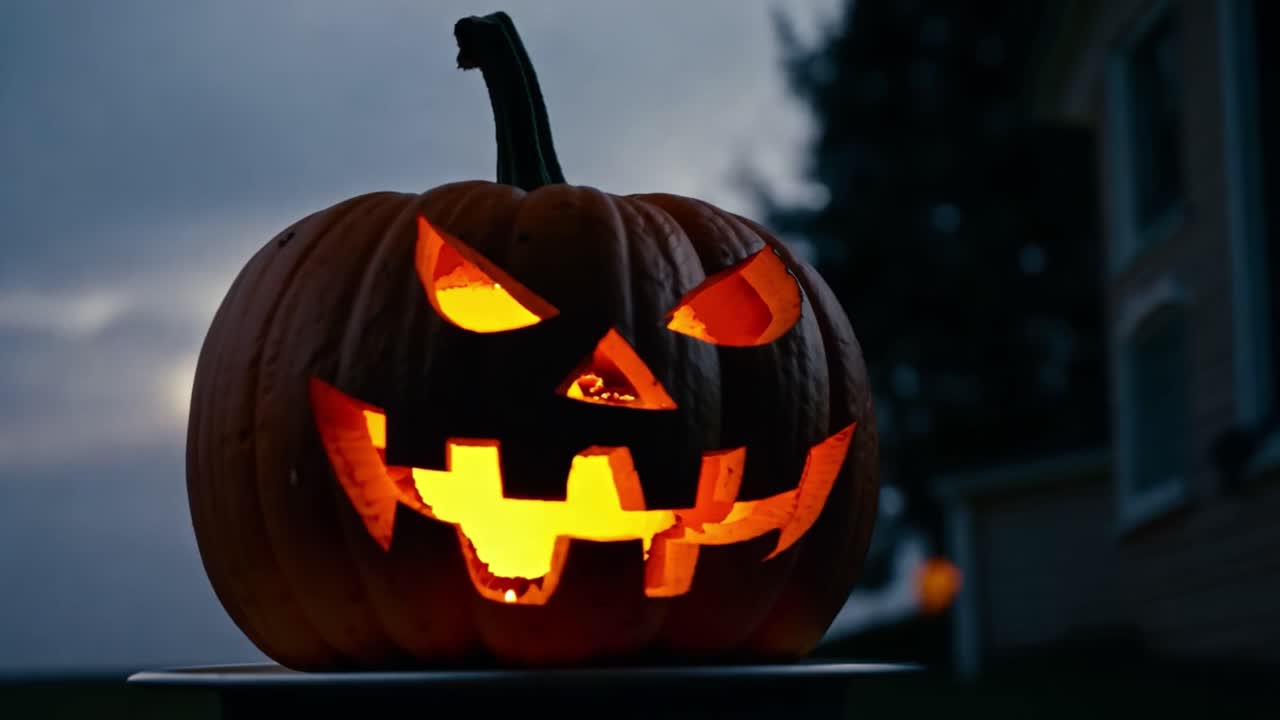 Una festiva jack-o'-lantern di Halloween
