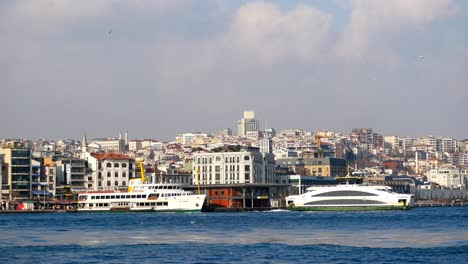 istanbul waterfront with ferries
