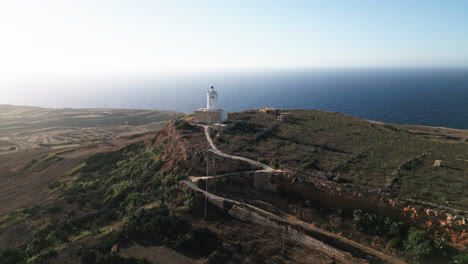Aerial-view-of-Ta'-Ġurdan-Lighthouse-before-sunset