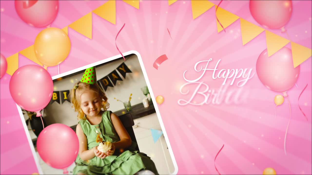 Colorful happy birthday intro template for party celebration and event ...