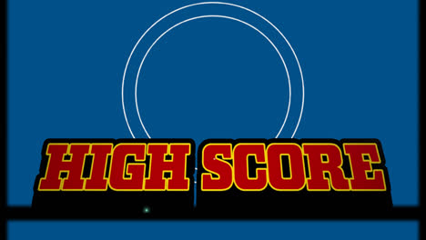 Animation-Des-Highscores-Auf-Blauem-Hintergrund-Mit-Tonbandrolle