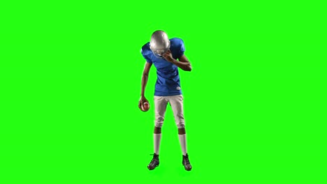 american football player on green screen