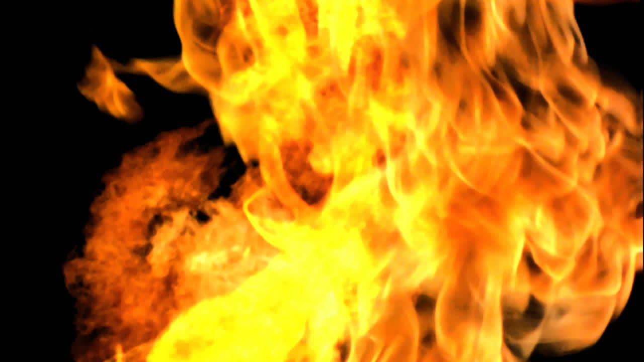 Animazione del testo 'wow' su un fuoco