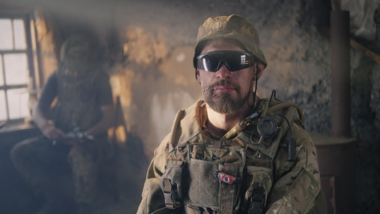 Soldier Portrait in a War Zone