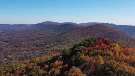 an aerial shot orbiting tibbet knob on the virginia-west virginia border