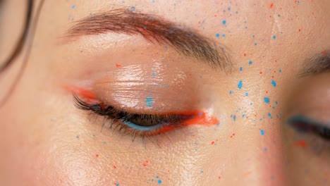 close-up view of creative eye makeup