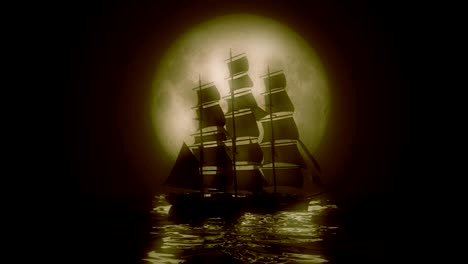 highly stylized view of a tall ship