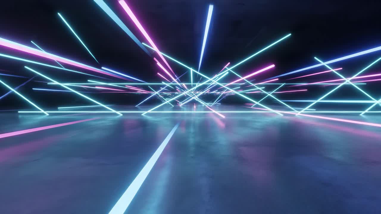 tunnel di luci al neon astratto