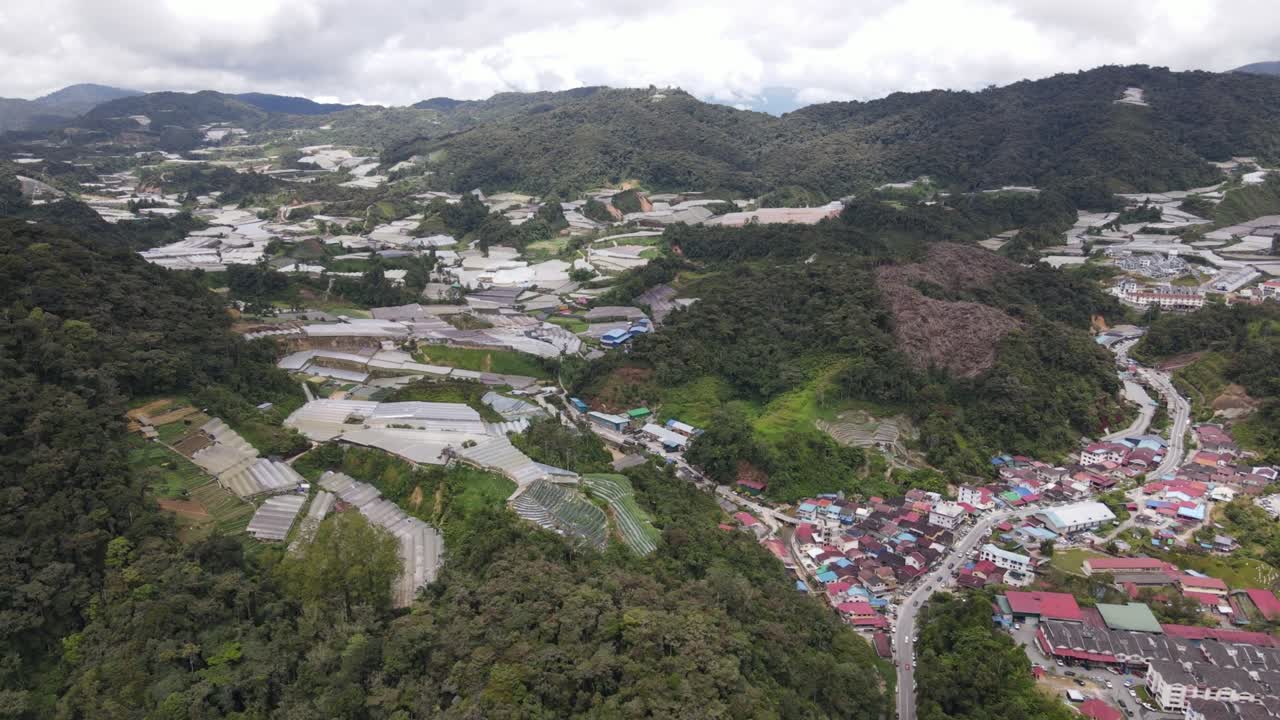 말레이시아의 카메론 하이랜드 지역 내의 브린창 지역의 일반 풍경