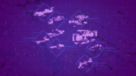 animación del procesamiento de datos sobre formas