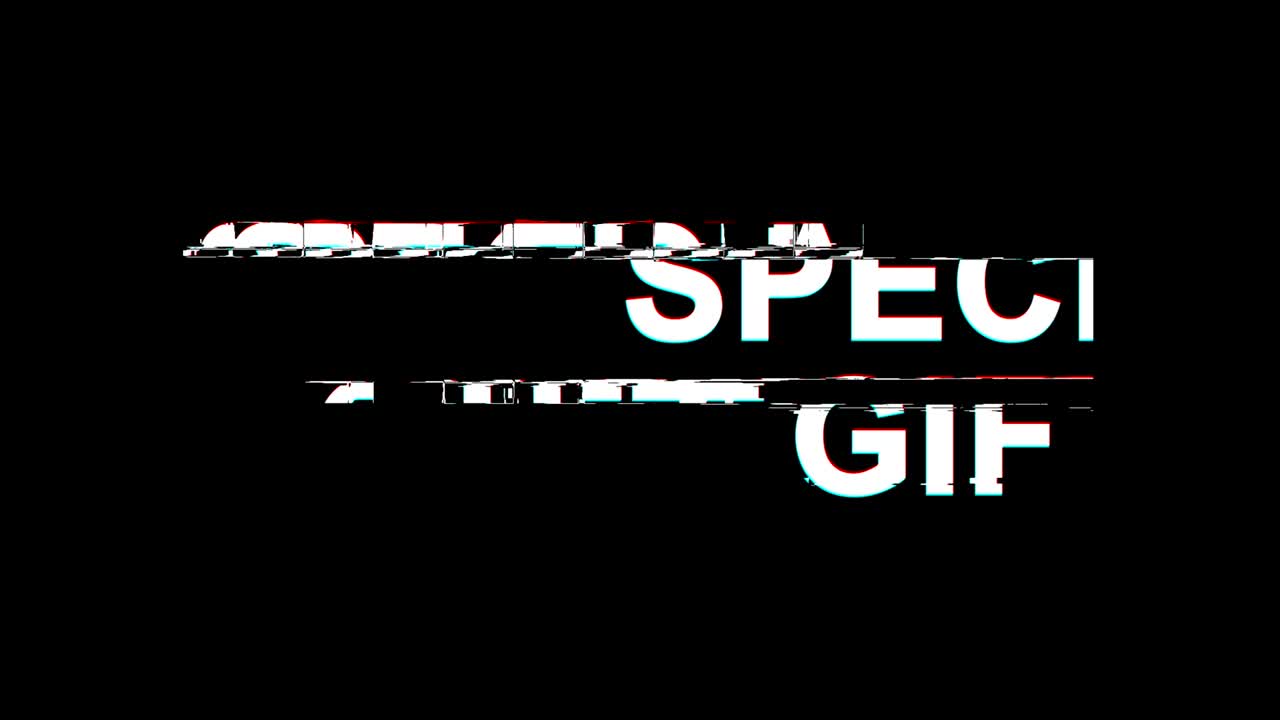 regalo especial efecto glitch texto distorsión de televisión digital animación en bucle 4k
