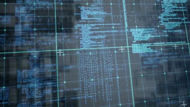Digital Programming Code Scrolling on Dark Background