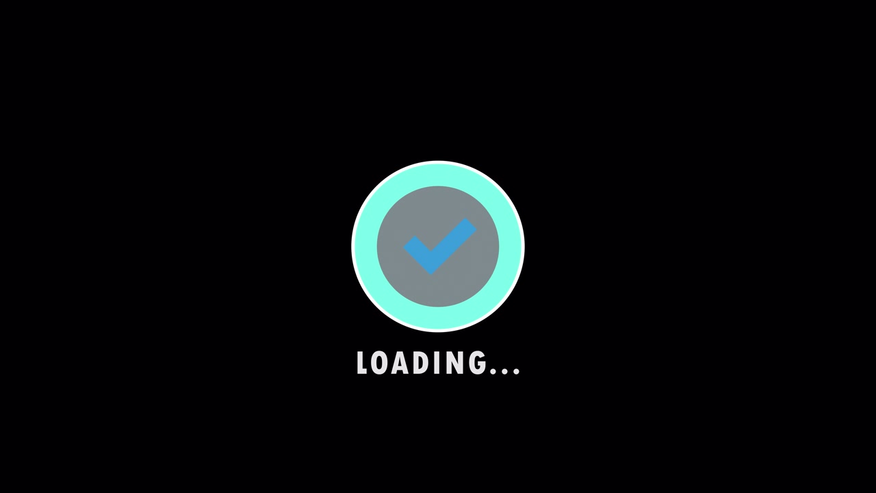 Loading Progress Bar Animation with Checkmark and 'Completed' Text