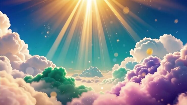 Christian Heavenly Light Worship Background