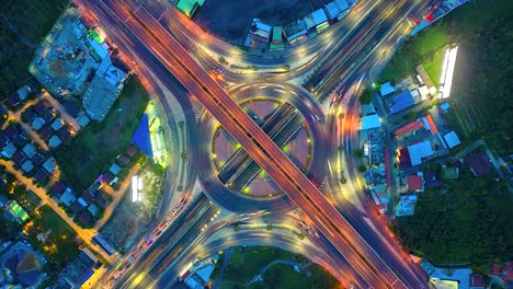 4k,time lapse the road in circle and expressway, motorway and highway and intersection